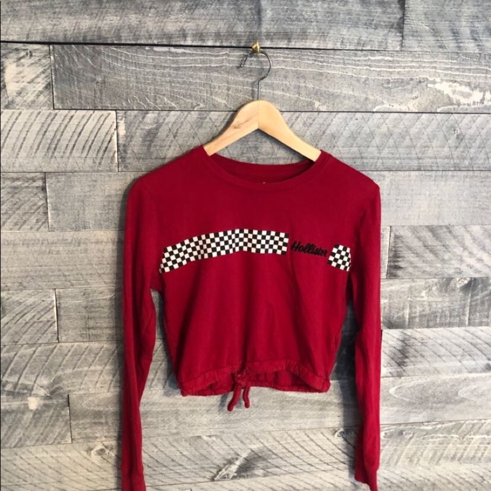 red long sleeve hollister shirt
